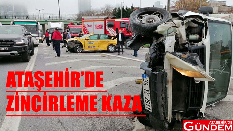ATAŞEHİR'DE ZİNCİRLEME KAZA: 3 YARALI  TRAFİK BİR SÜRELİĞİNE AKSADI ATAŞEHİRDE GÜNDEM 5